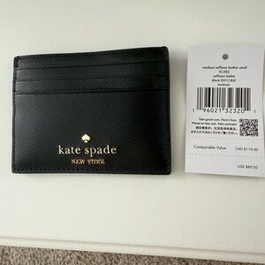 Kate Spade Black Leather Card Case ♠️
